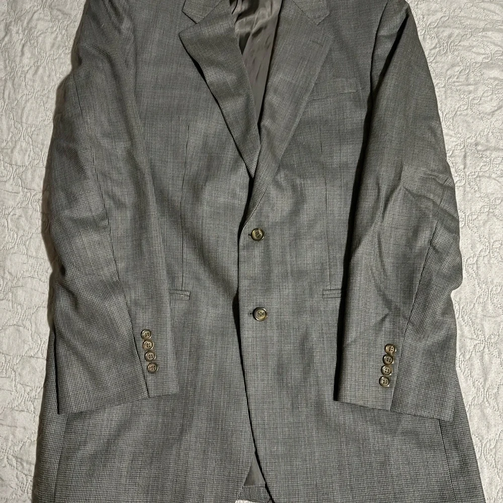 LAUREN RALPH LAUREN gray plaid single-breasted blazer 100% Wool Size 42XL